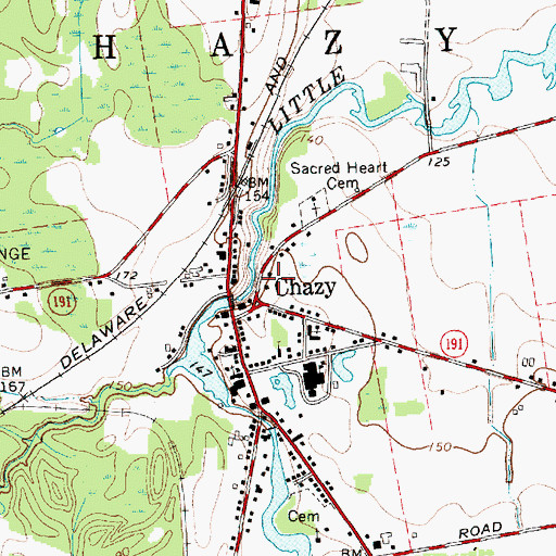Topographic Map of Chazy Census Designated Place, NY