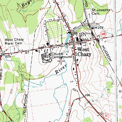 Topographic Map of West Chazy Census Designated Place, NY