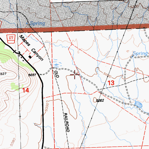 Topographic Map of Mapes Canyon, CA