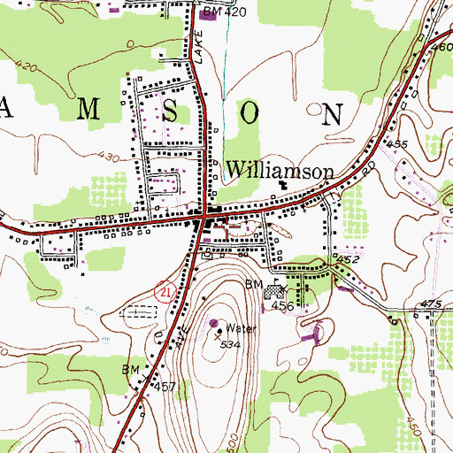 Topographic Map of Williamson Census Designated Place, NY