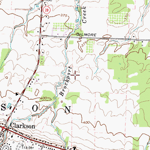 Topographic Map of Clarkson Census Designated Place, NY