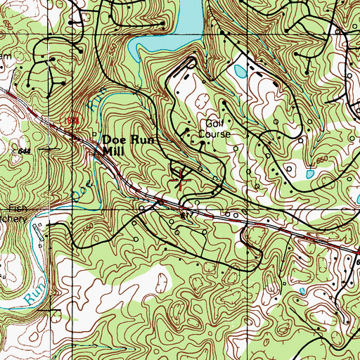 Topographic Map of Doe Valley, KY