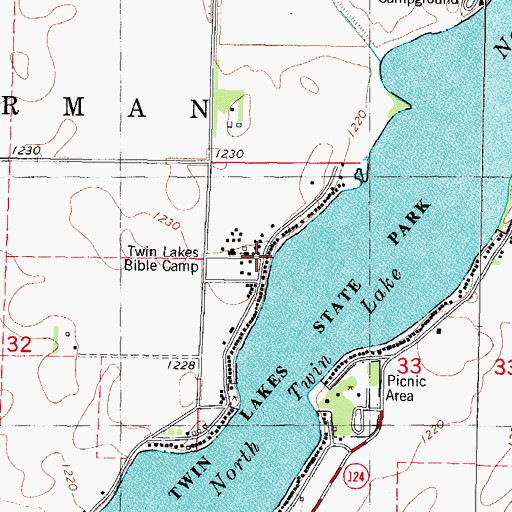 Topographic Map of Twin Lakes, IA