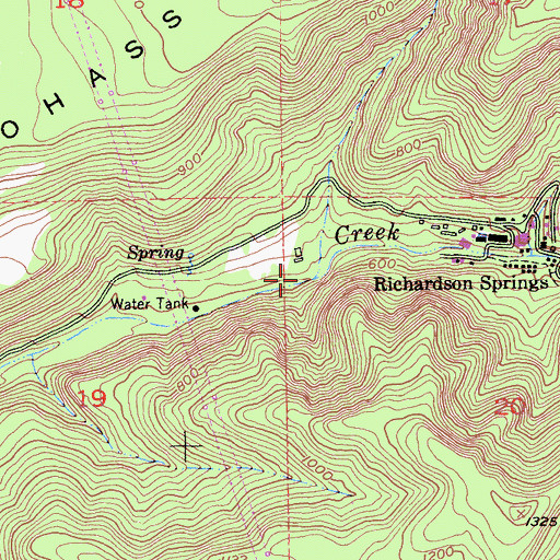 Topographic Map of Maple Branch, CA