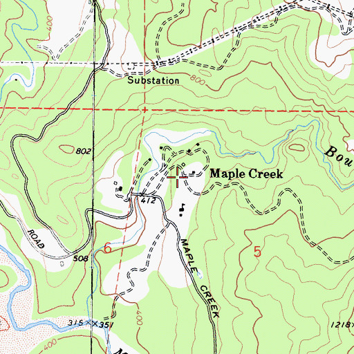 Topographic Map of Maple Creek, CA