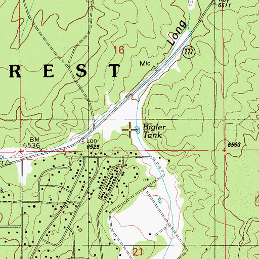 Topographic Map of Bigler Tank, AZ