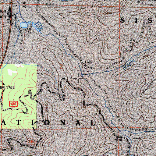 Topographic Map of Maple Creek, CA