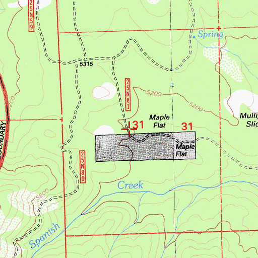 Topographic Map of Maple Flat, CA