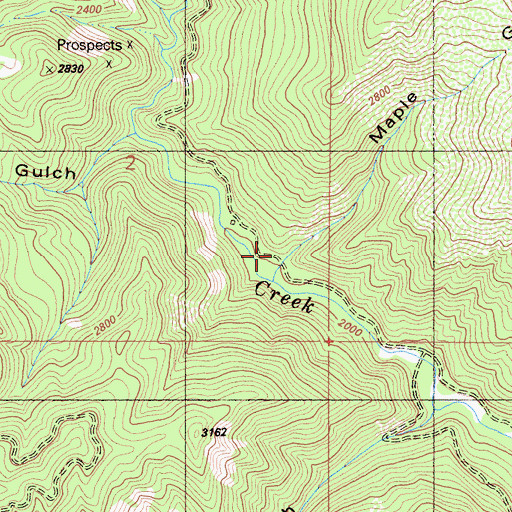 Topographic Map of Maple Gulch, CA