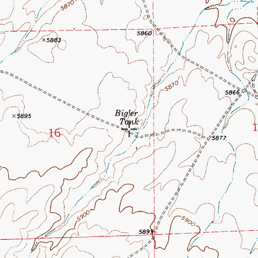 Topographic Map of Bigler Tank, AZ