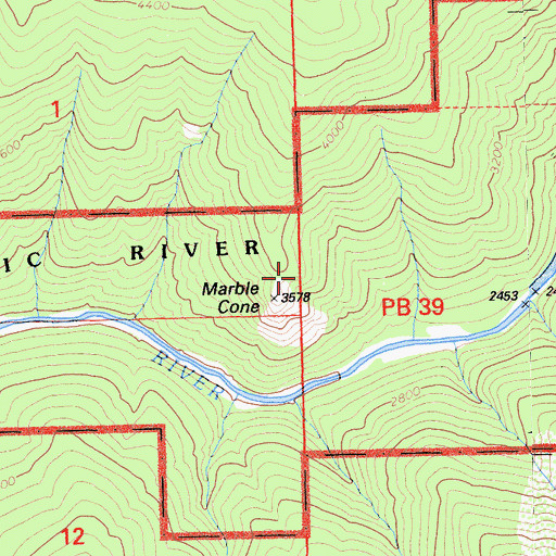Topographic Map of Marble Cone, CA