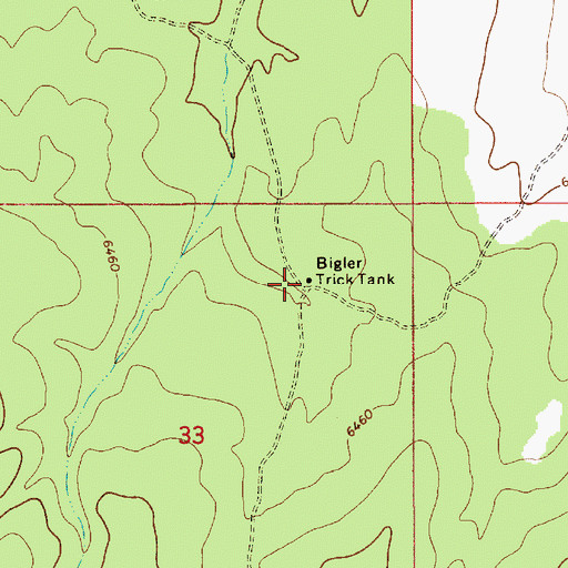 Topographic Map of Bigler Trick Tank, AZ