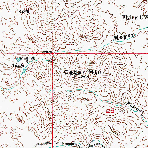 Topographic Map of Cedar Mountain, AZ