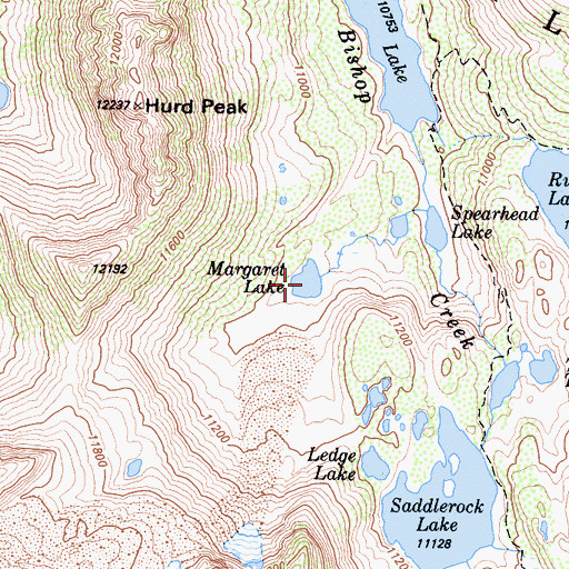 Topographic Map of Margaret Lake, CA