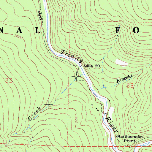 Topographic Map of Marie Creek, CA