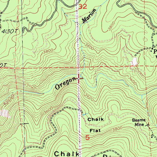 Topographic Map of Marion Creek, CA