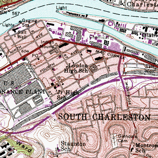 Topographic Map of Saint John Heart and Hand Day Care, WV
