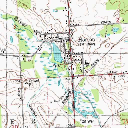 Topographic Map of Horton Mill Pond County Park, MI