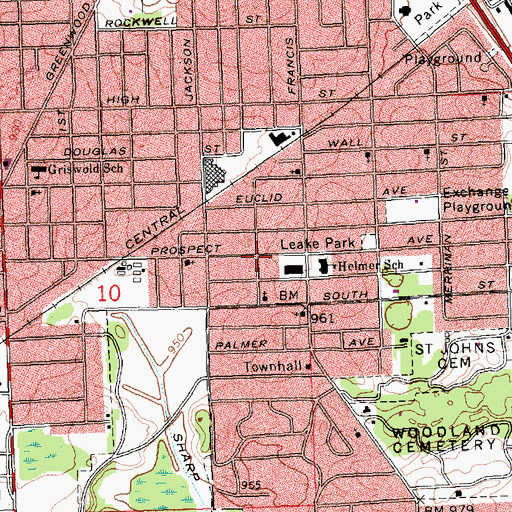 Topographic Map of Francis Street Medical Associates, MI