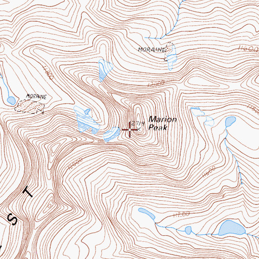 Topographic Map of Marion Peak, CA