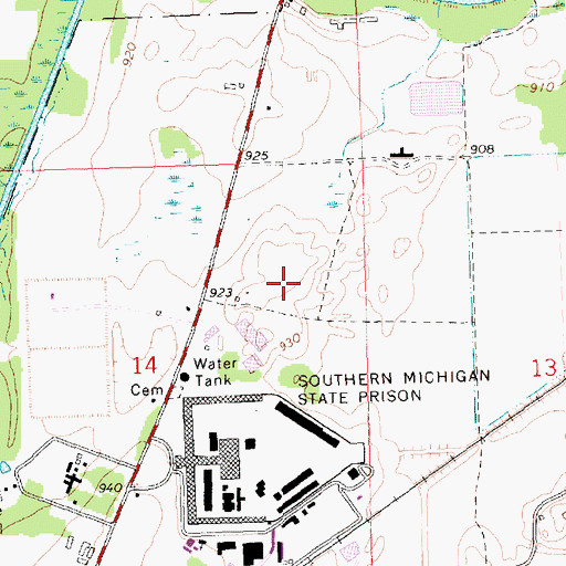 Topographic Map of Duane Waters Health Center, MI
