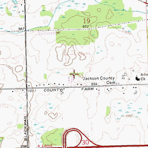 Topographic Map of Windham Hill Manufactured Home Community, MI
