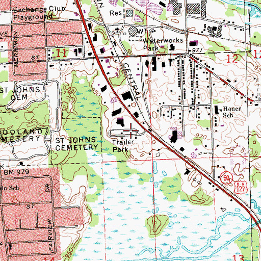 Topographic Map of Jackson Mobile Home Park, MI