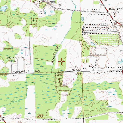 Topographic Map of Walnut Ridge Manufactured Home Community, MI
