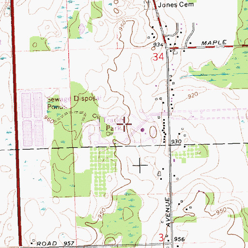 Topographic Map of Sherman Oaks Mobile Park, MI