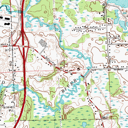 Topographic Map of Indian Village Mobile Home Park, MI