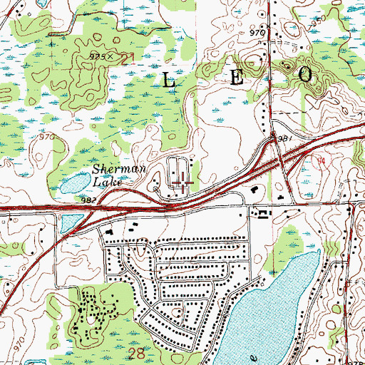 Topographic Map of Holiday Manor Park, MI