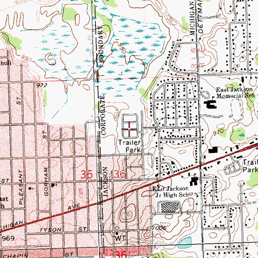 Topographic Map of Sun Valley Mobile Home Estates, MI