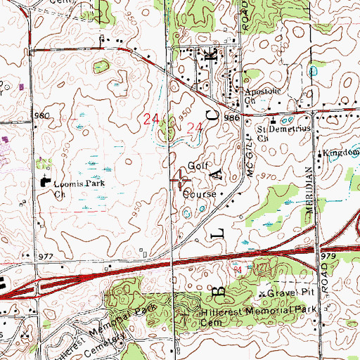 Topographic Map of Sparrow Hawk Golf Course, MI