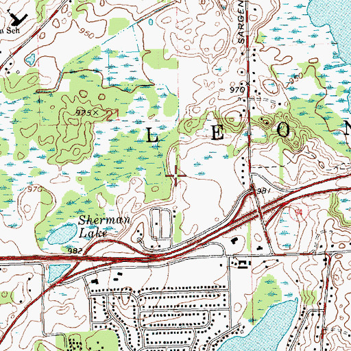 Topographic Map of Pine Hollow Golf Club, MI