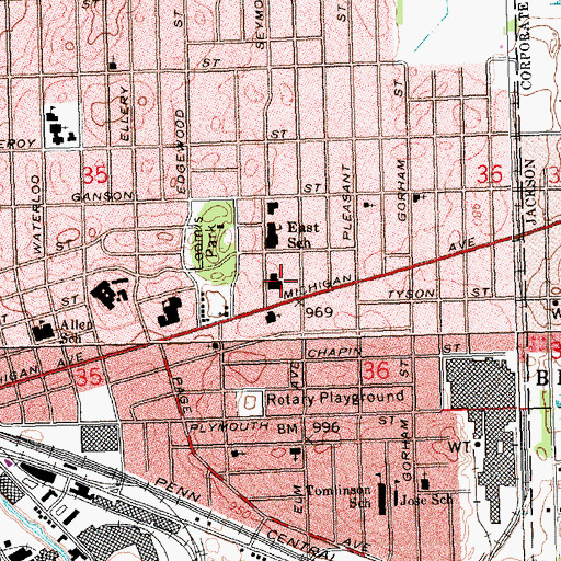 Topographic Map of Care Link Hospital of Jackson, MI