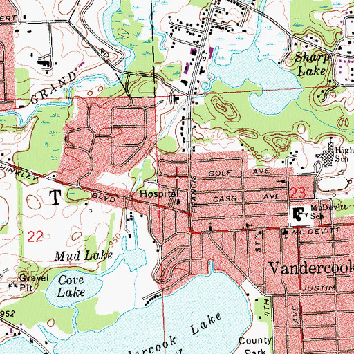 Topographic Map of Jackson District Library-Summit Branch, MI