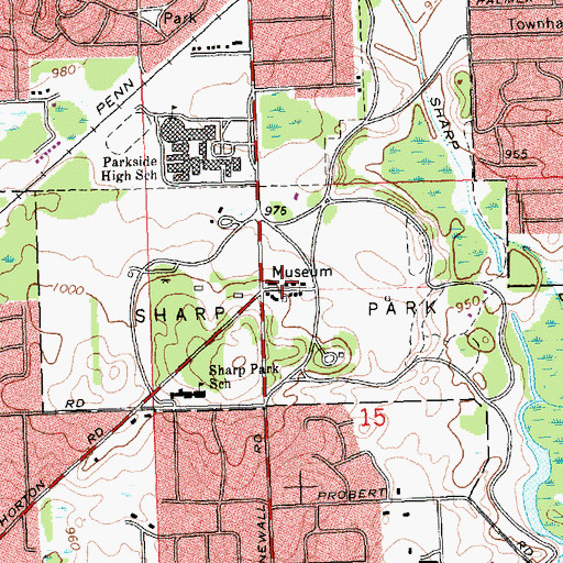 Topographic Map of Ella Sharp Museum, MI