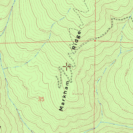 Topographic Map of Markham Ridge, CA