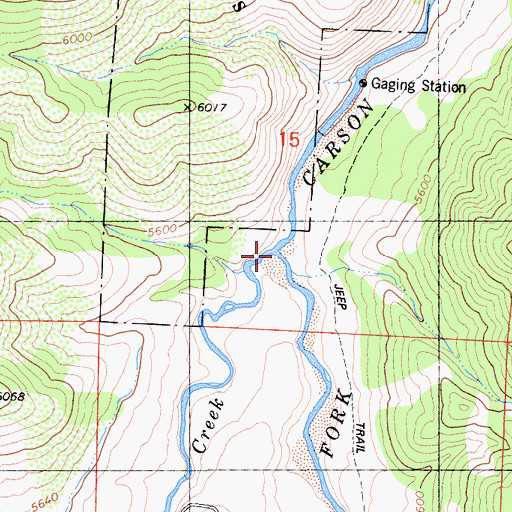 Topographic Map of Markleeville Creek, CA