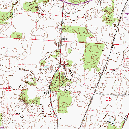 Topographic Map of The Farm, WI