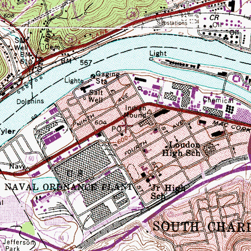 Topographic Map of South Charleston Christian Academy, WV