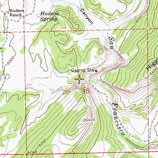Topographic Map of Reserve Natural Bridge, NM
