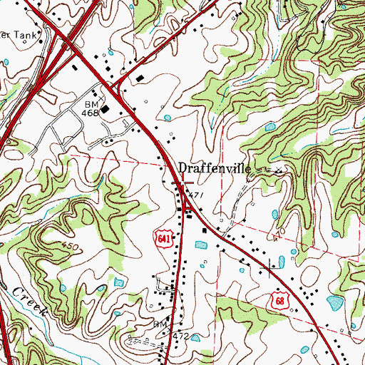 Topographic Map of Draffenville, KY
