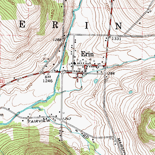 Topographic Map of Erin Census Designated Place, NY