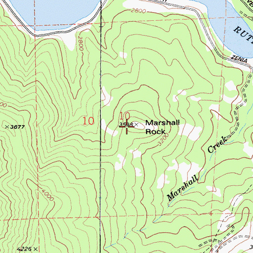 Topographic Map of Marshall Rock, CA