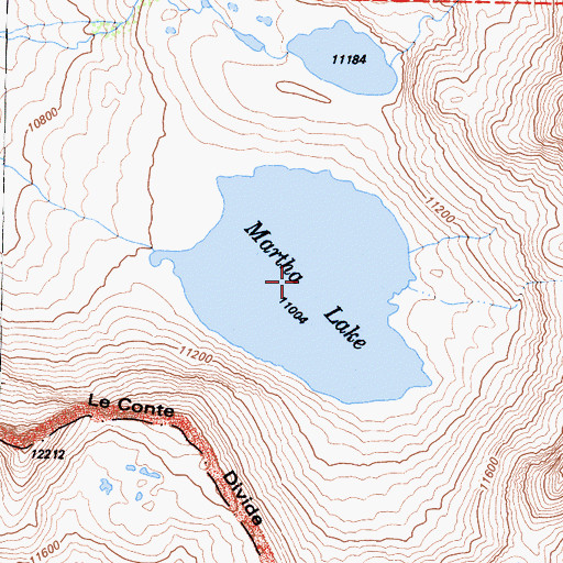 Topographic Map of Martha Lake, CA
