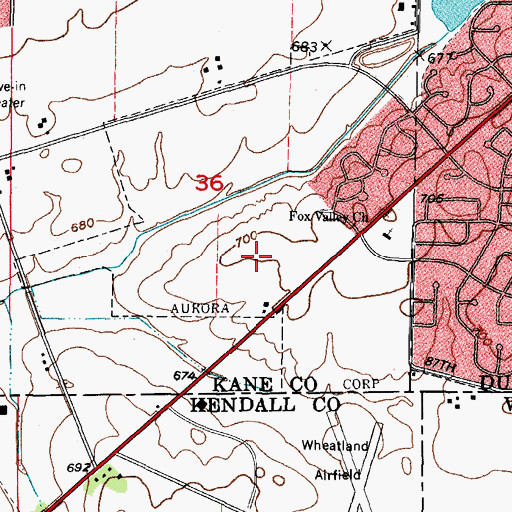Topographic Map of Rush Copley Medical Center, IL