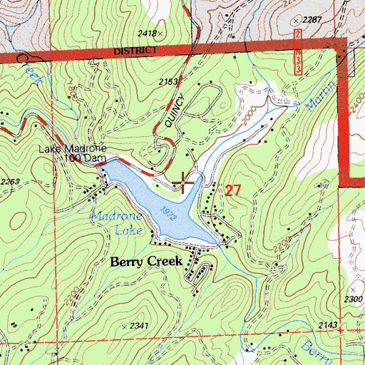 Topographic Map of Martin Creek, CA