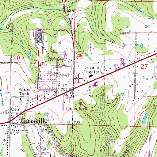 Topographic Map of Starlite Drive-In (historical), AR