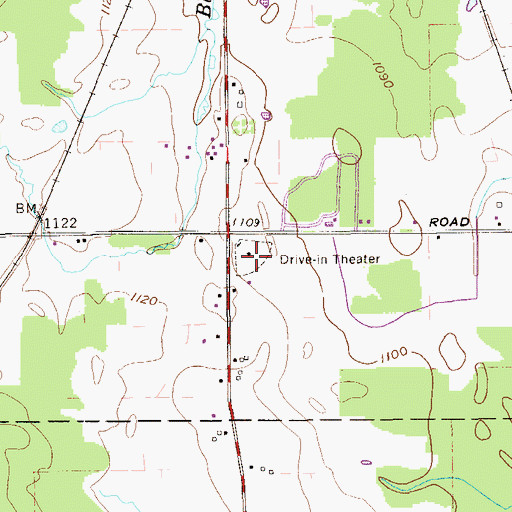 Topographic Map of Pymatuning Lake Drive-In, OH